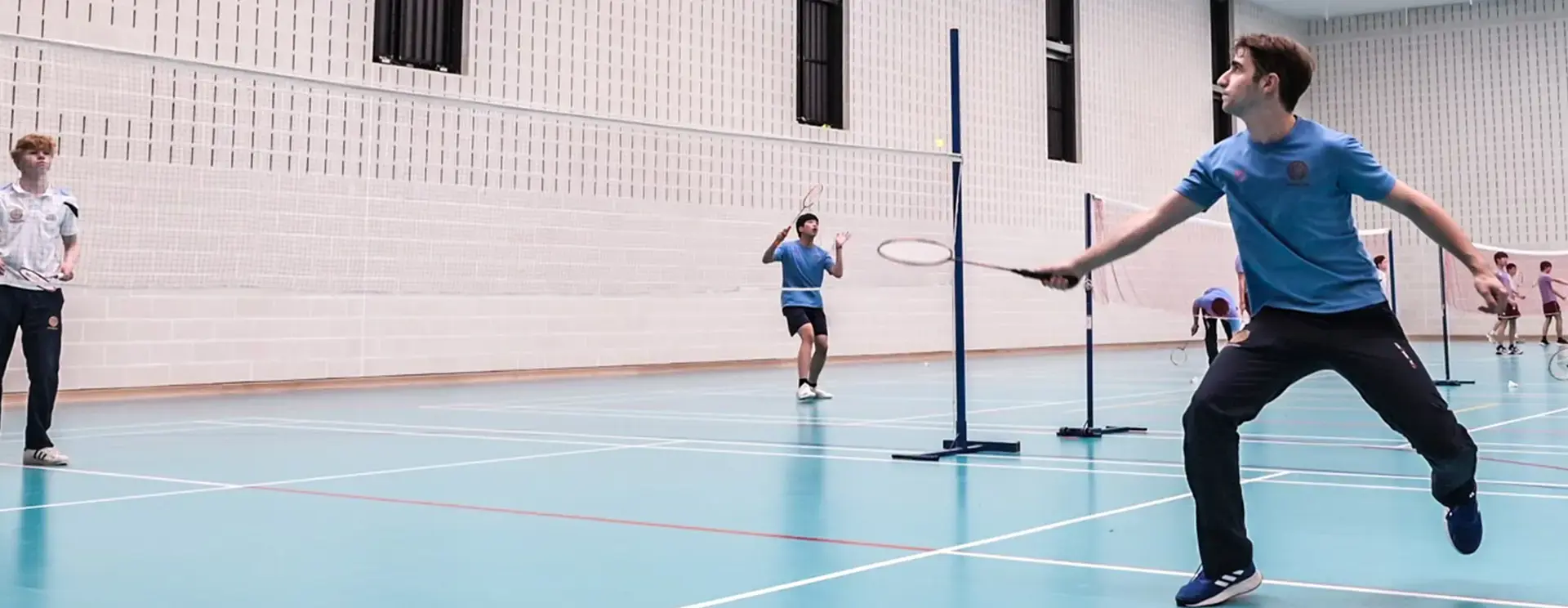 Students Playing Badminton