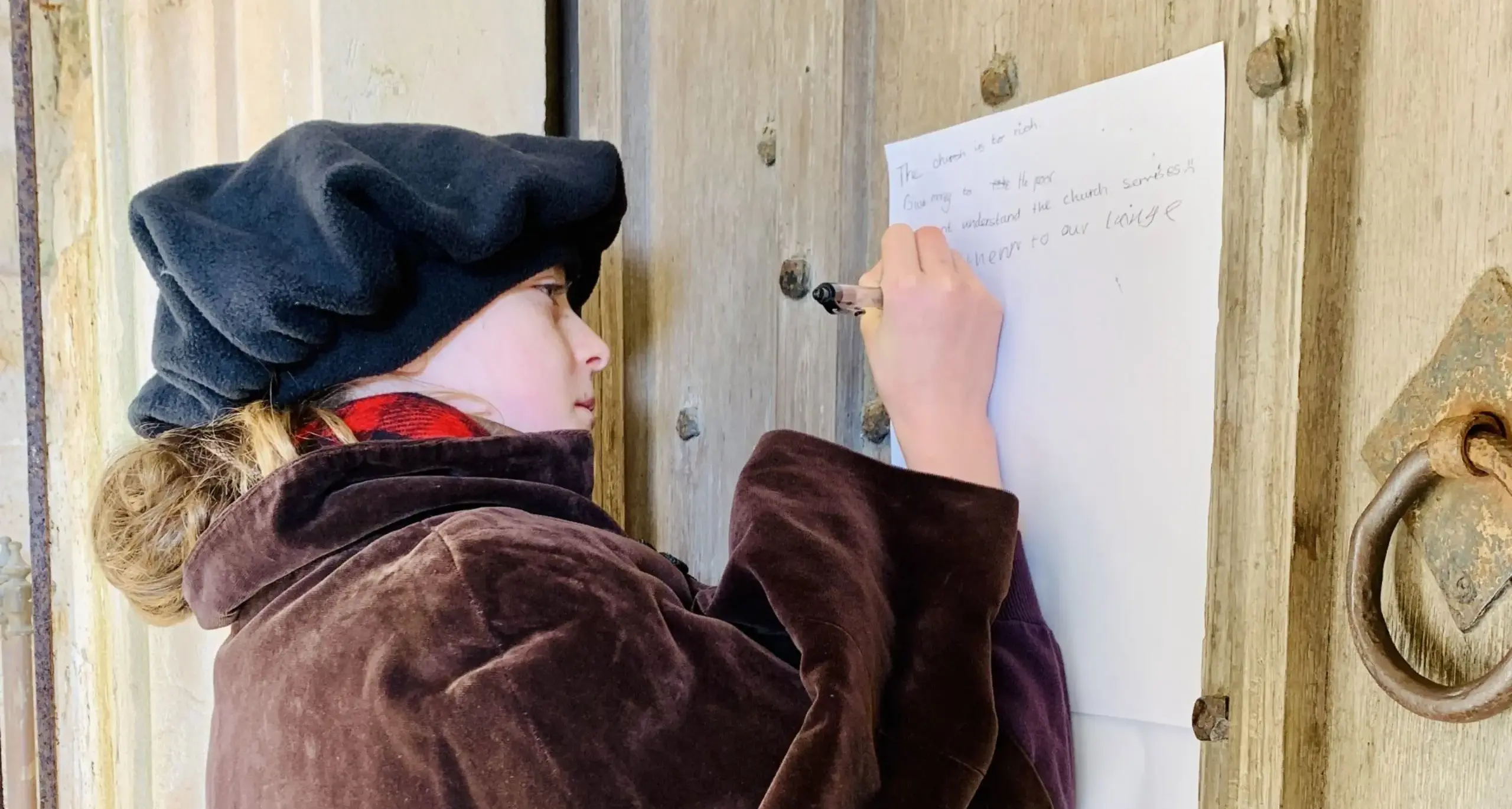 Student Writing Letter