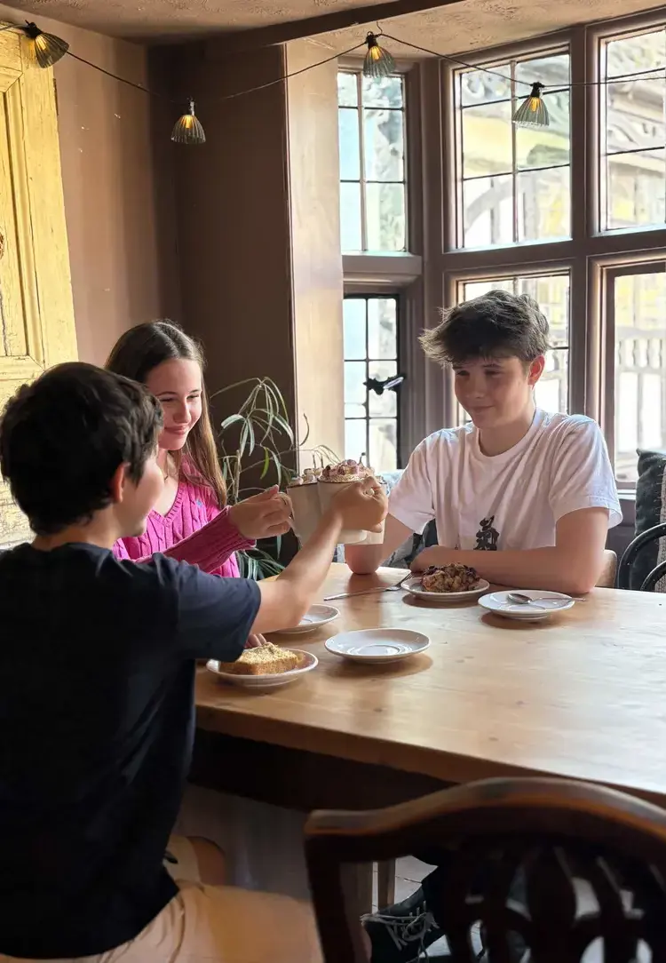 Students Eating in Boarding House