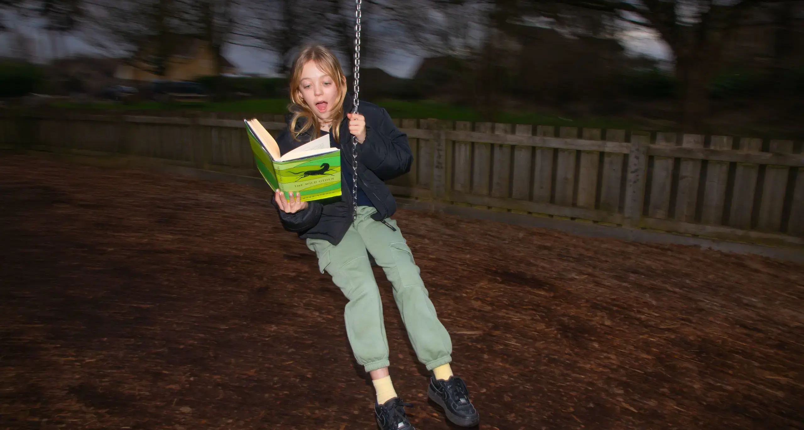 Student Participating in Extreme Reading Challenge