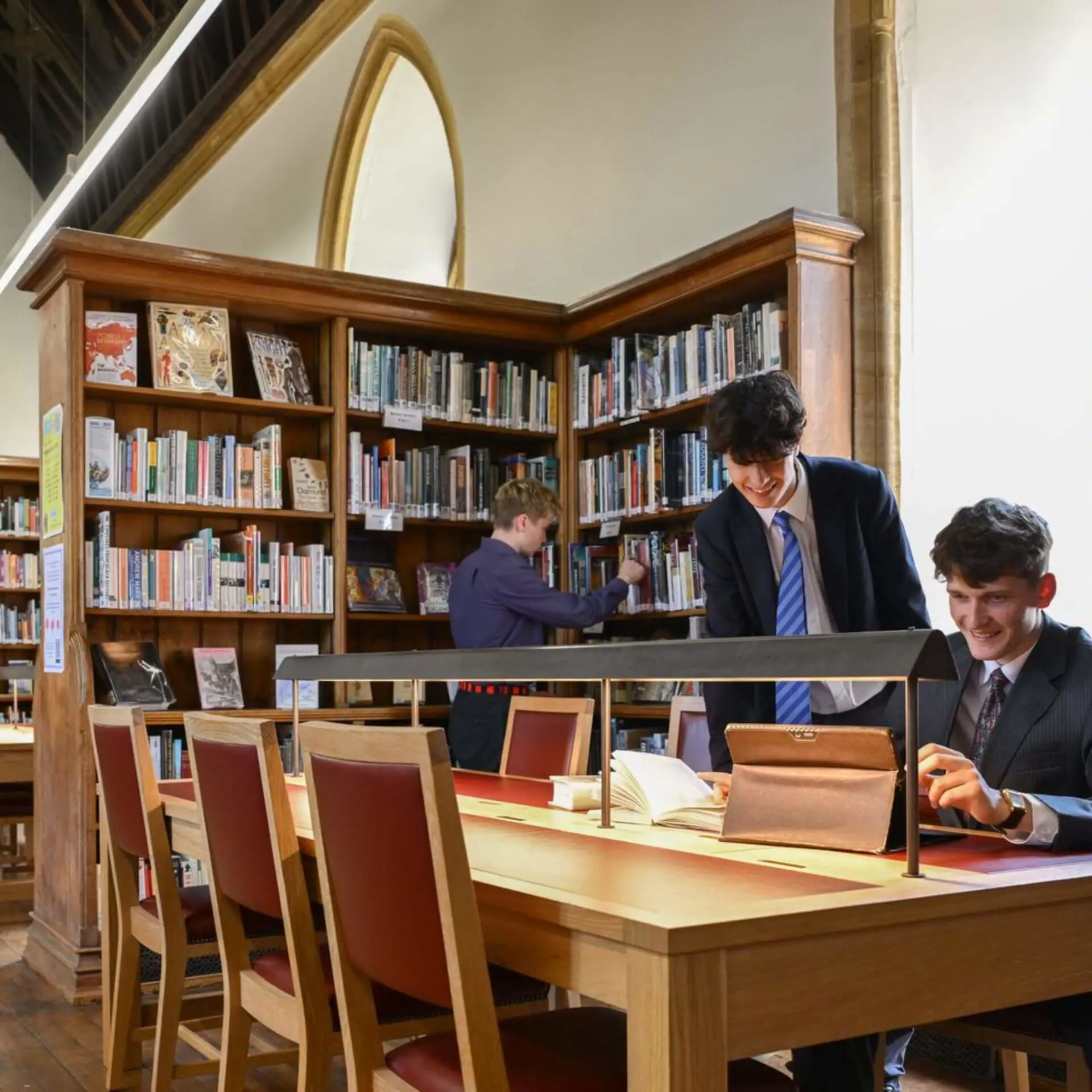 SBS students in the Macnaghten Library
