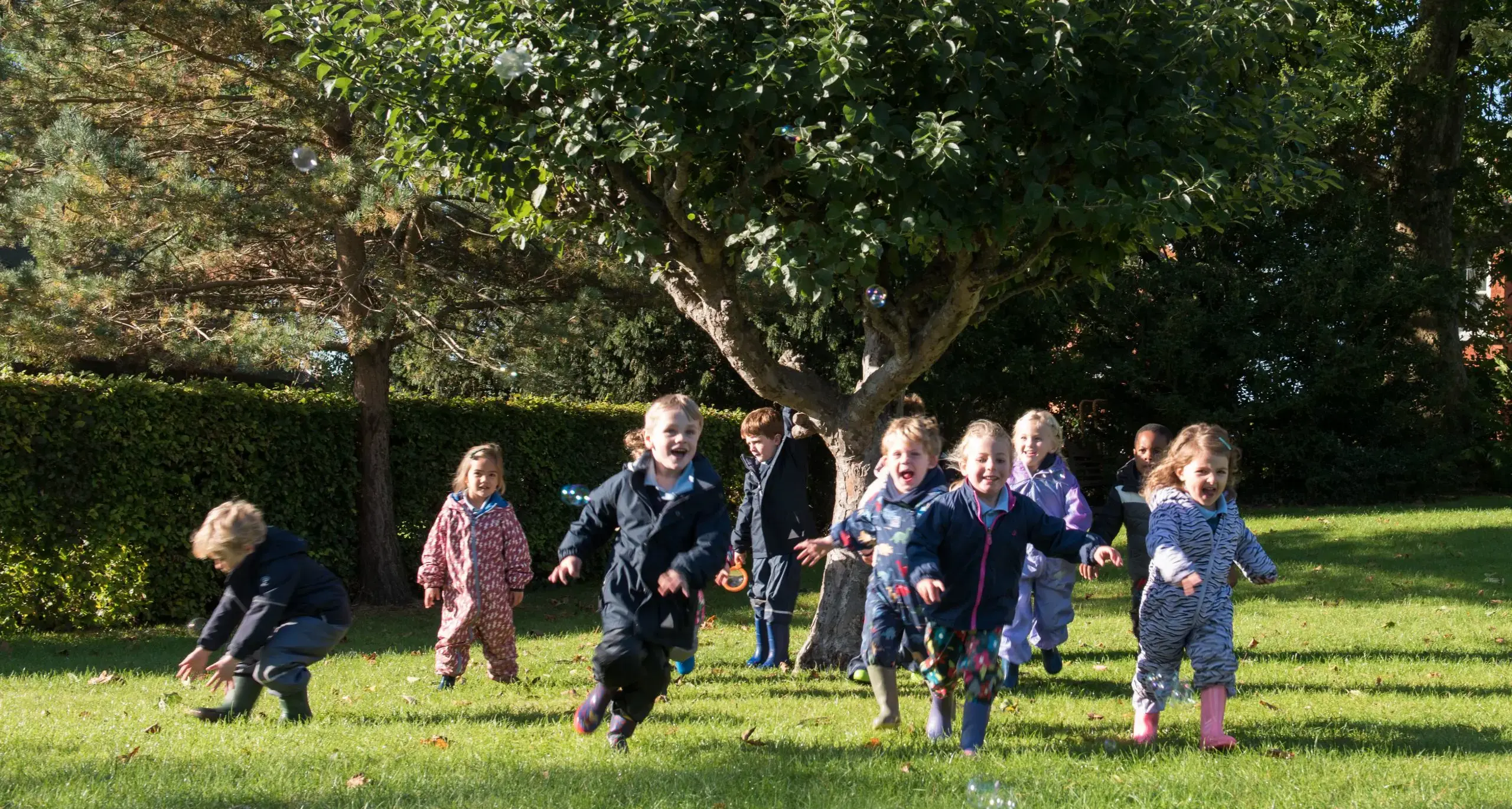 Nursery Students Playing Outside