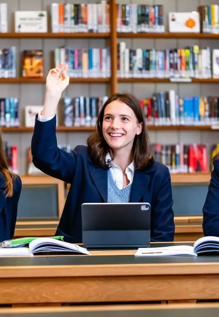 Student Raising Hand in Class