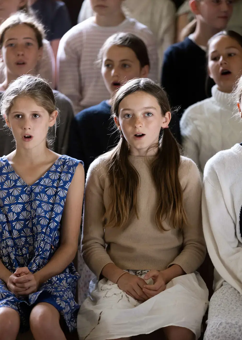 Students in Church Singing Hymms