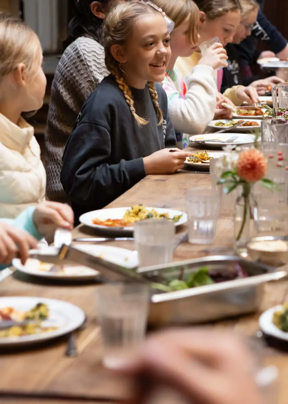 Students Having Lunch and Chatting