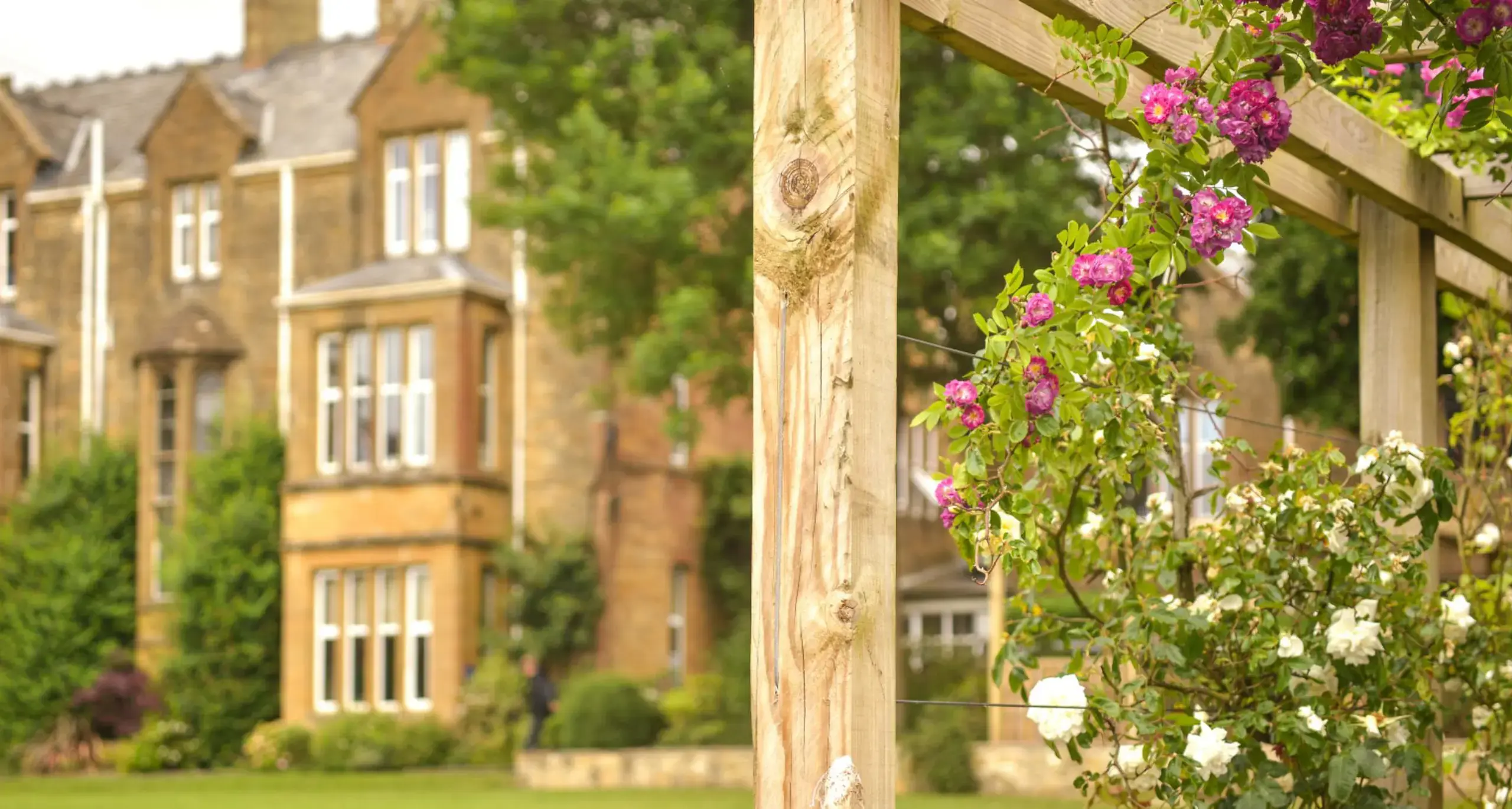 Shot of Sherborne Prep Campus with Flowers