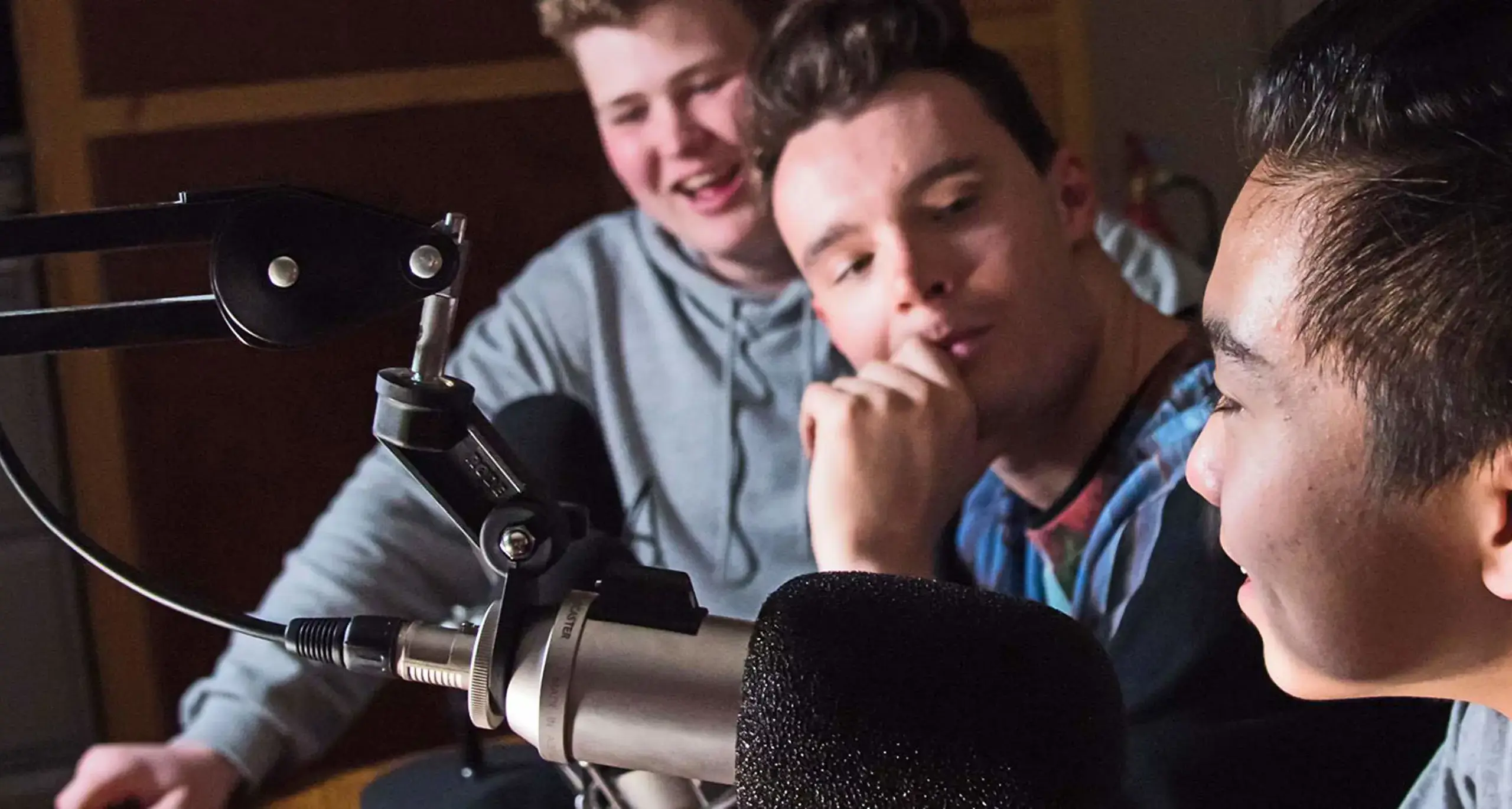 Students Recording Podcast
