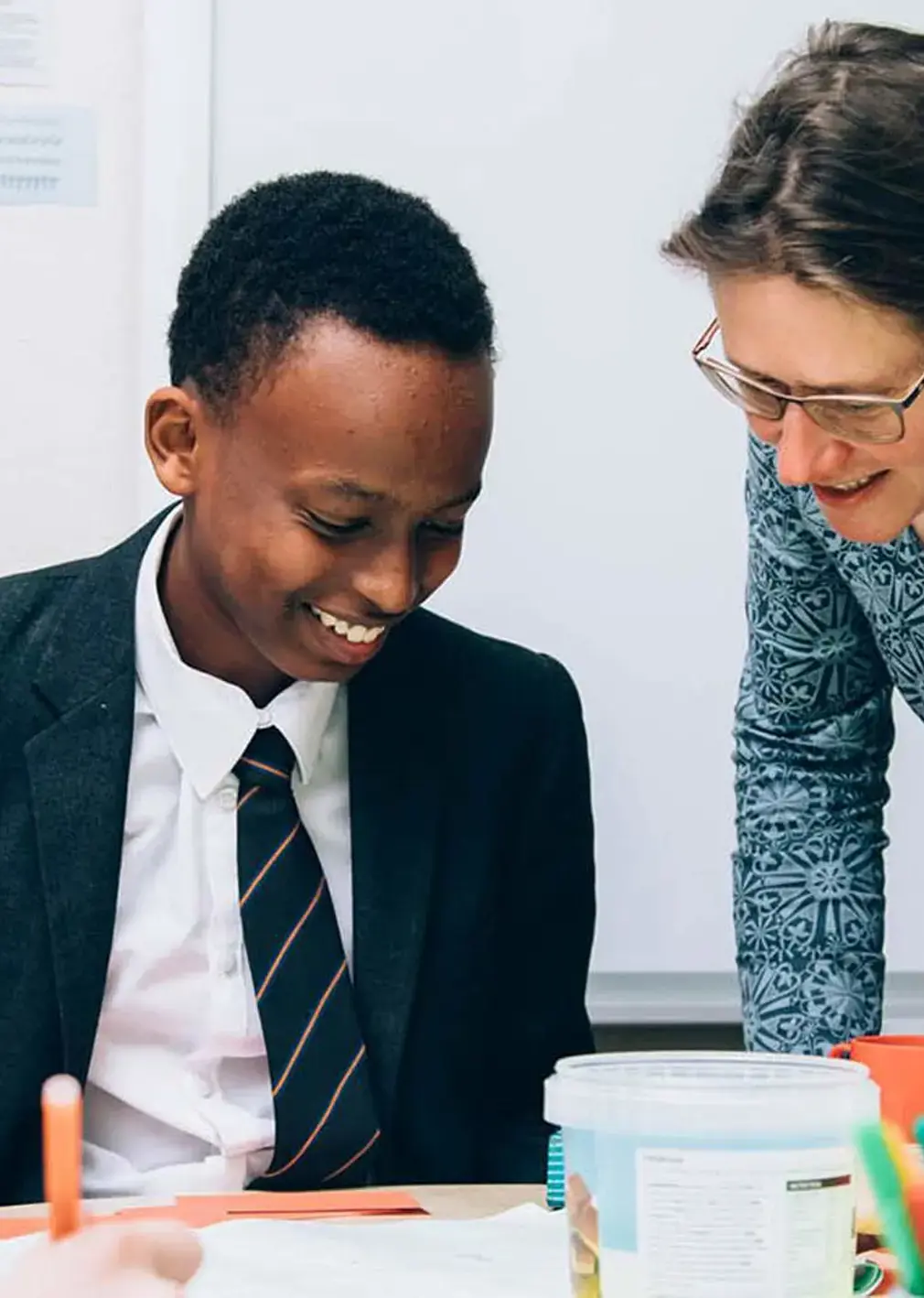 Teacher and Student in Class