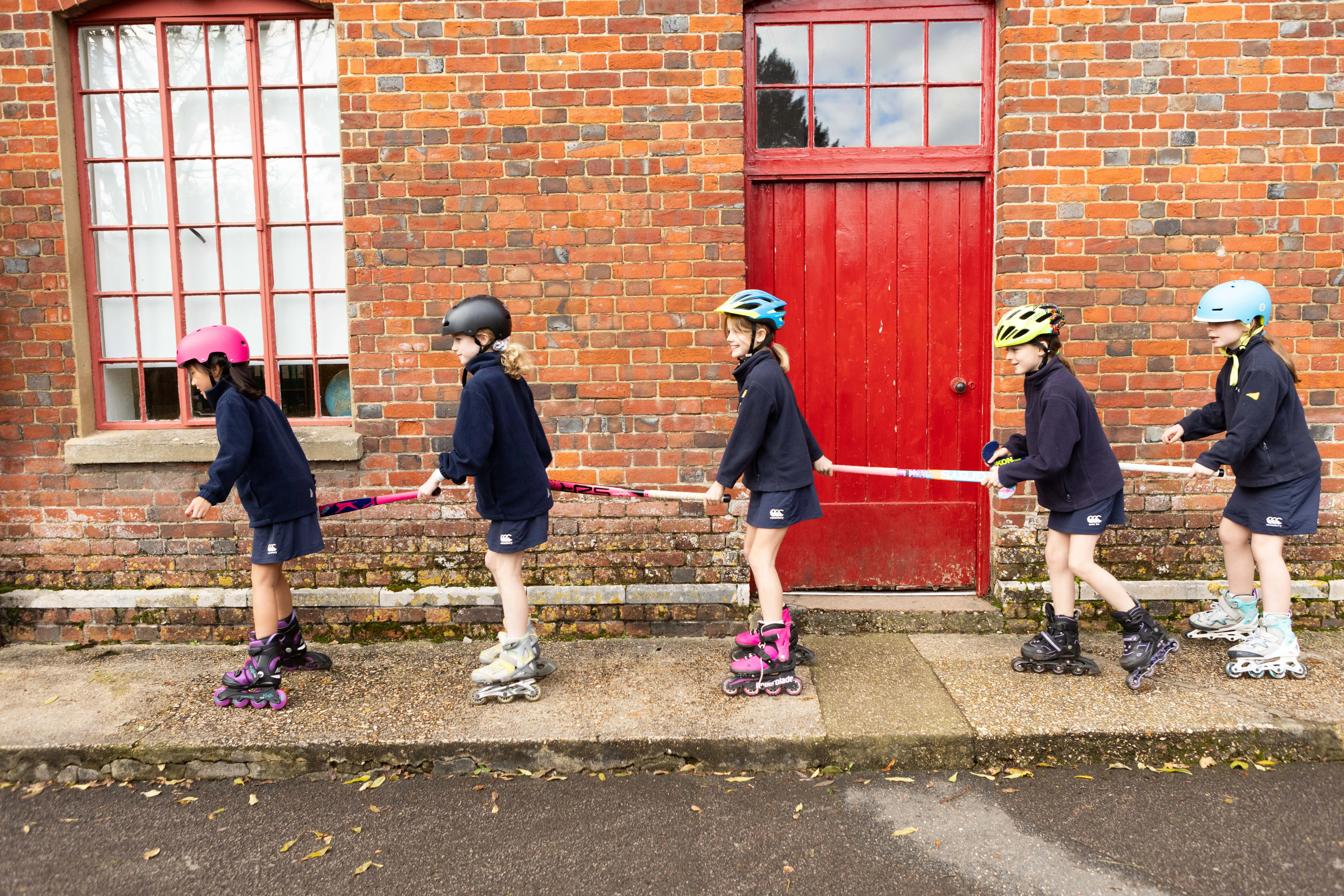 Students Rollerblading