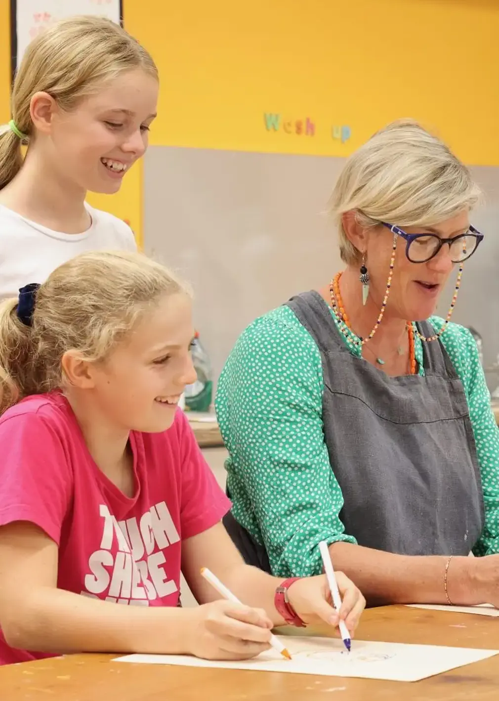 Teacher Doing Art With Students